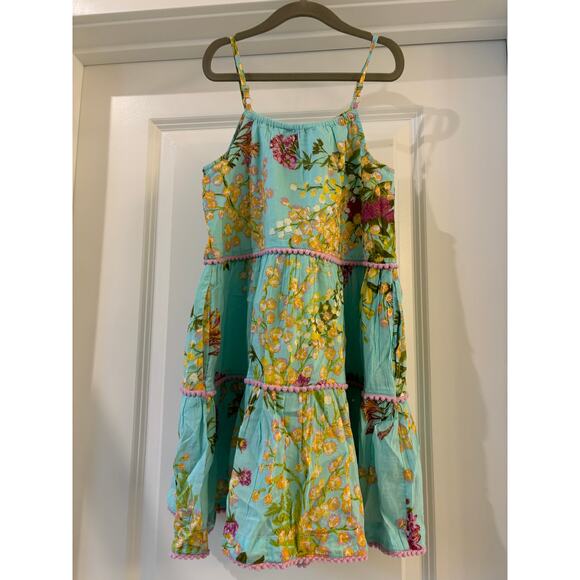 Janie and Jack Tiered Floral Swing Dress Mimosa Floral Aqua Size 7/8 NWT - Picture 5 of 7